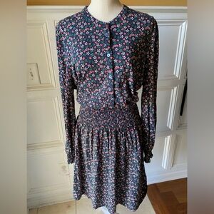 BODEN 16/18R XLSTRAWBERRY FLORAL DRESS LONG SLEEVE